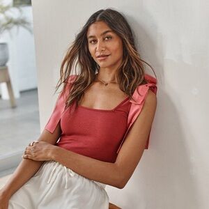 NEW Summersalt The Softest Ribbed Tie-Shoulder Tank